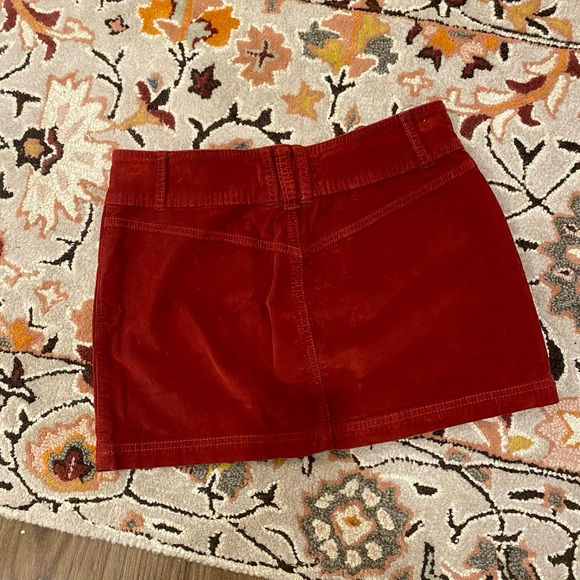 Free People Micro Mini Corduroy Skirt | Red | Size 26 - Picture 5 of 6